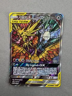 2019 Pokemon Moltres Zapdos Articuno GX SM210 Stained Glass Promo MINT - Image 2
