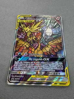 2019 Pokemon Moltres Zapdos Articuno GX SM210 Stained Glass Promo MINT - Image 3