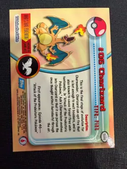 1999 Topps #06 Charizard Holo Foil TV Animation Series 1 Pokemon Blue Logo (LP-) - Image 2