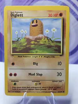 Pokemon TCG Diglett Base Set Unlimited 47/102 Uncommon TCG LP 1999 - Image 1