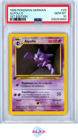 ALPOLLO 1ST EDITION POKEMON GERMAN 1999 29 PSA 10 - Image 1