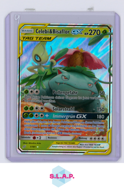 CELEBI & BISAFLOR GX POKEMON 1/181 SUN & MOON TEAM UP TAG TEAM GERMAN - Image 1