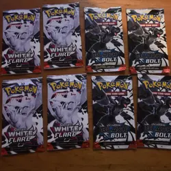 Pokemon TCG Black Bolt & White Flare Sealed Booster Packs | English | X8 Packs - Image 1