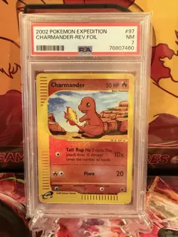 2002 Pokemon Expedition Charmander Rev holofoil PSA 7 97/165 - Image 1