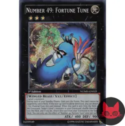 Yugioh Number 49: Fortune Tune NUMH-EN029 Secret Rare 1st Edition LP - Image 1