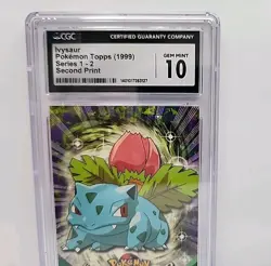CGC 10 💎 Ivysaur #2 Topps Series 1 2nd Print 1999 Pokemon Card Graded Gem Mint - Image 2