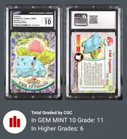 CGC 10 💎 Ivysaur #2 Topps Series 1 2nd Print 1999 Pokemon Card Graded Gem Mint - Image 4