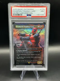 Deadpool Trading Card #1753 2025 Magic The Gathering Secret Lair Drop Foil PSA 9 - Image 1