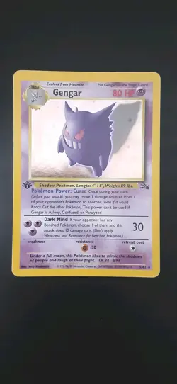 Pokemon TCG Gengar Fossil Holo Card 5/62 Rare 1st Edition - Image 1