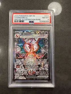 Pokemon TCG 2023 Obsidian Flames Charizard EX Card 223/197 Sir PSA 8 - Image 3