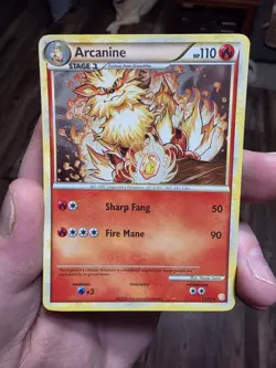 ARCANINE 1/123 HeartGold & SoulSilver holo rare Pokemon card LP. - Image 1