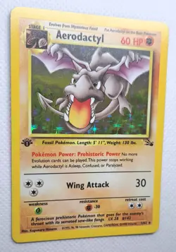 1st Edition Aerodactyl HOLO 1/62 Fossil Vintage Pokemon TCG - NICE CARD! - Image 3