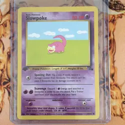 Pokemon Slowpoke Fossil 55/62 LP 1st edition English Card - Image 1