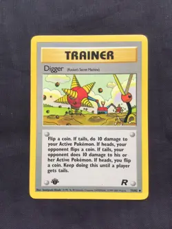 Pokemon Cards: Team Rocket 1st Edition Uncommon: Digger 75/82 - Image 1