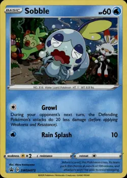 Sobble Promo SWSH: Sword & Shield Promo Cards SWSH073 Water Holo Pokemon Card - Image 1