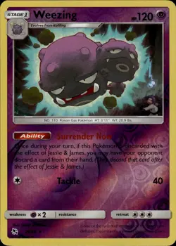 Weezing Rare Hidden Fates 29/68 Psychic Reverse Holo Pokemon Card - Image 1