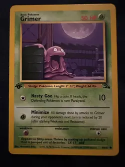 Pokemon TCG Fossil Set - Grimer #48/62 1st Edition - Non Holo Card - Image 1