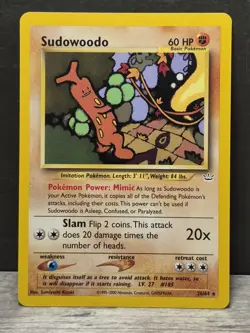 Sudowoodo 26/64 Neo Revelation Regular Pokemon Card Vintage - Image 1