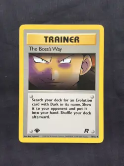 Pokemon Cards: Team Rocket 1st Edition Uncommon: The Boss's Way 73/82 - Image 1