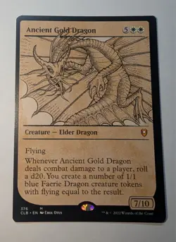 Ancient Gold Dragon *Showcase* - Commander Legends NM Magic The Gathering MTG - Image 1