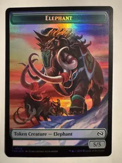 Treasure 16 / Elephant 14 - Token - Foil - TDM - NM - MTG Magic the Gathering - Image 2
