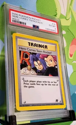 PSA EX-MT 6 Here Comes Team Rocket! Holo Pokemon 15/82 Team Rocket - Image 1