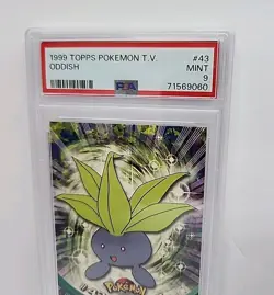 PSA 9 Oddish #43 Topps 1999 Pokemon TV Edition Black Label Card Graded Mint 9 - Image 2