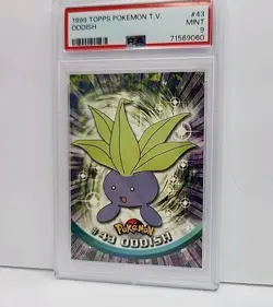 PSA 9 Oddish #43 Topps 1999 Pokemon TV Edition Black Label Card Graded Mint 9 - Image 3
