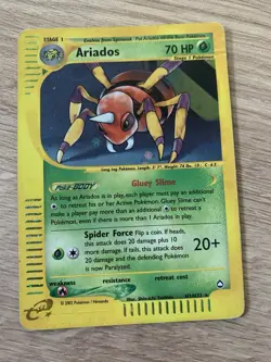 Pokemon TCG English Card Aquapolis E-Series Set Ariados H3/H32 Holo Rare - Image 3