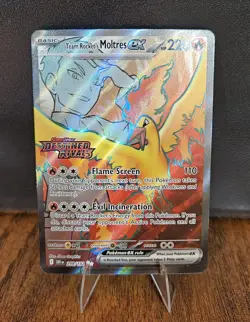Pokemon Team Rocket's Moltres ex Destined Rivals 208/182 Stamped Holo - Image 1