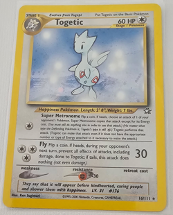 Pokemon TCG Togetic 16/111 Neo Genesis Set Holo-Rare (MP - Crease) - Image 1