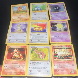 1995 96 and 98 Pokemon TCG Lot Team Rocket Gym Challenge Dratini Meowth 9 Cards - Image 1