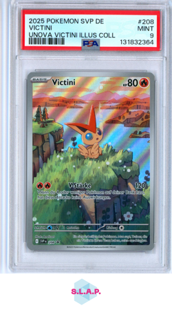 VICTINI UNOVA VICTINI ILLUS COLL POKEMON GER SVP DE-SV BL STAR PR 2025 208 PSA 9 - Image 1