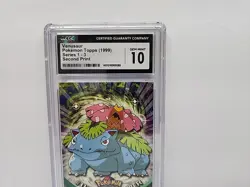 CGC 10 💎 Venusaur #03 Topps 1999 Pokemon TV Black Label Second Print Series 1💎 - Image 3