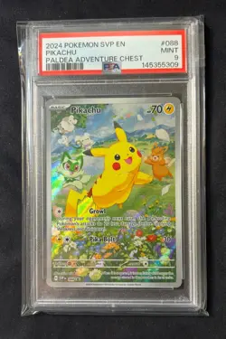 Pokemon Pikachu Paldea Adventure Chest Promo SVP EN 088 PSA 9 Mint - Image 1
