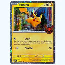 Pikachu 018/091 Trick or Trade BOOster 2024 Pokemon TCG (COSMO HOLO, NM) - Image 1