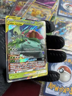 Pokemon Celebi & Venusaur GX TAG TEAM Ultra Rare Holo Team Up 1/181 HP 270 - Image 2