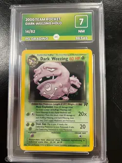 Pokemon Dark Weezing 14/82 Team Rocket Holo Rare - NM Pg Graded 7 Not PSA - Image 1