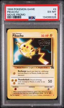 1999 POKEMON GAME MOVIE MOVIE PROMO #4 PIKACHU PSA 6 - Image 1