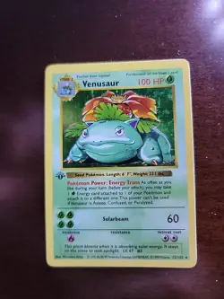 Pokemon TCG 1st Edition Shadowless 1999 - Venusaur Base Set 15/102 Holo Rare - Image 1