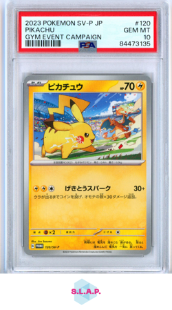 PIKACHU GYM EVENT CAMPAIGN POKEMON JAPANESE SV-P PROMO 2023 120 PSA 10 - Image 1