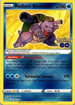Radiant Blastoise 018/078 Pokemon GO Holo Pokemon TCG NM (SKU 1-2) - Image 1