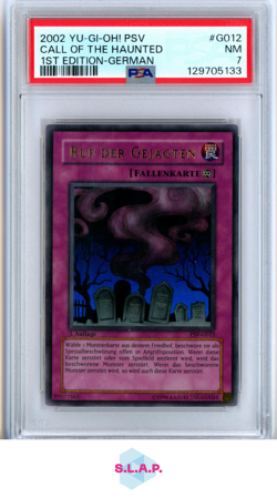 CALL OF THE HAUNTED 1ST EDIT-GER YU-GI-OH! PSV-PHARAOH'S SERVANT 2002 G012 PSA 7 - Image 1