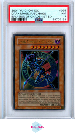 DARK MAGICIAN/CHAOS INVASION OF CHAOS-1ST ED. YU-GI-OH! IOC 2004 065 PSA 7 - Image 1
