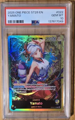 PSA 10 Yamato Leader OP06-022 ST28 Foil Holo One Piece TCG English Card GEM MT - Image 1