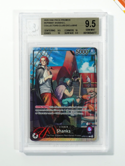 One Piece BGS 9.5 Shanks #OP09-001 Collector Club Exclusive Promo 2025 English - Image 1
