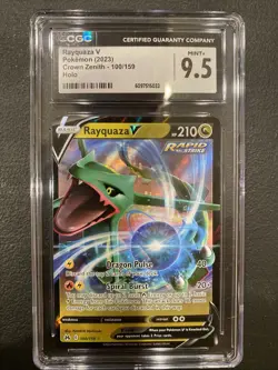 ✨✨ CGC 9.5 Rayquaza V 100/159 Pokemon Crown Zenith Pokemon Card - Image 1
