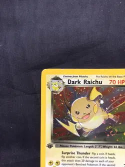 Pokemon Cards: Team Rocket 1st Edition Rare Holo: Dark Raichu 83/82 - Image 3