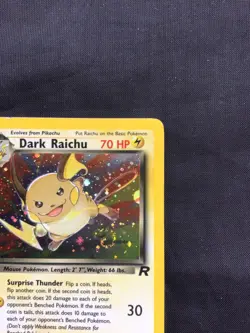 Pokemon Cards: Team Rocket 1st Edition Rare Holo: Dark Raichu 83/82 - Image 4