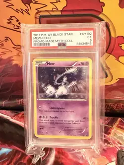 2017 XY Black Star Promo Mew Holo PSA 5 Myth Collection Pokemon Card XY 192 - Image 1